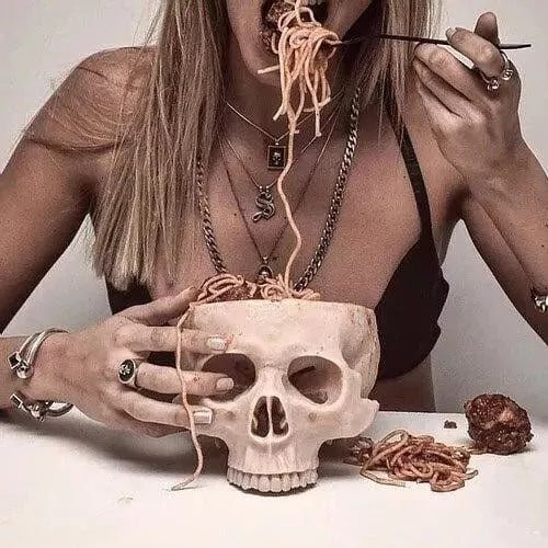 Human skull bowl halloween table decoration - MAGICO
