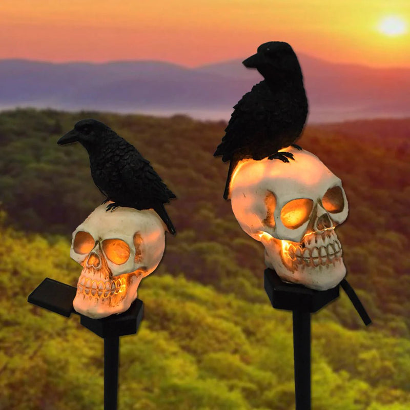 Solar Light Skull Decorative Halloween Crow Garden Waterproof Landscape Light - MAGICO
