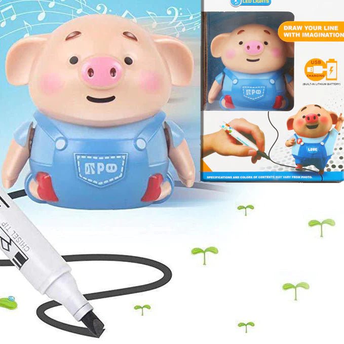 Piggy Robot [Pig toy that follows your drawn pen line] - MAGICO