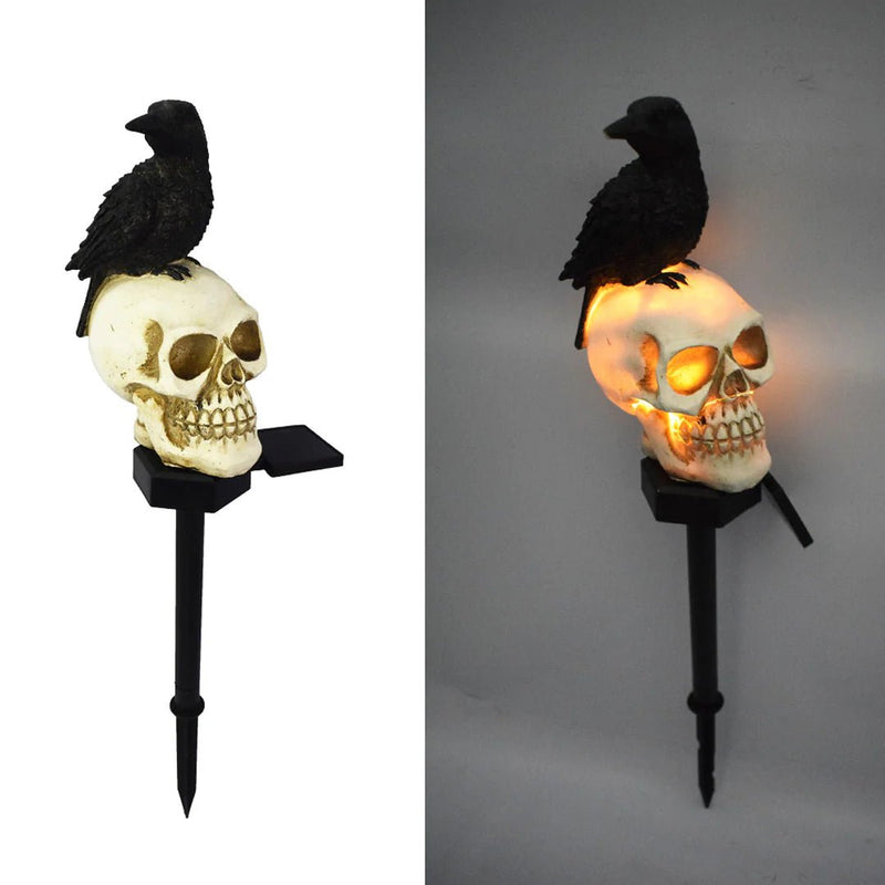 Solar Light Skull Decorative Halloween Crow Garden Waterproof Landscape Light - MAGICO