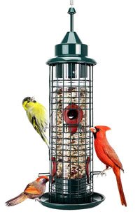 Hanging Metal Squirrel Proof Bird Feeder With 4 Feeding Ports - MAGICO