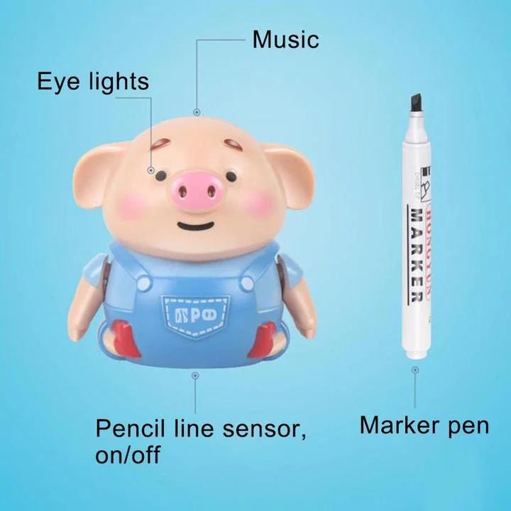 Piggy Robot [Pig toy that follows your drawn pen line] - MAGICO